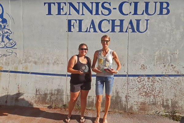 Finalisten der Tennis Clubmeisterschaft 2019, Platz 1 Rosemarie Seiwald, Platz 2 Alexandra Pinn